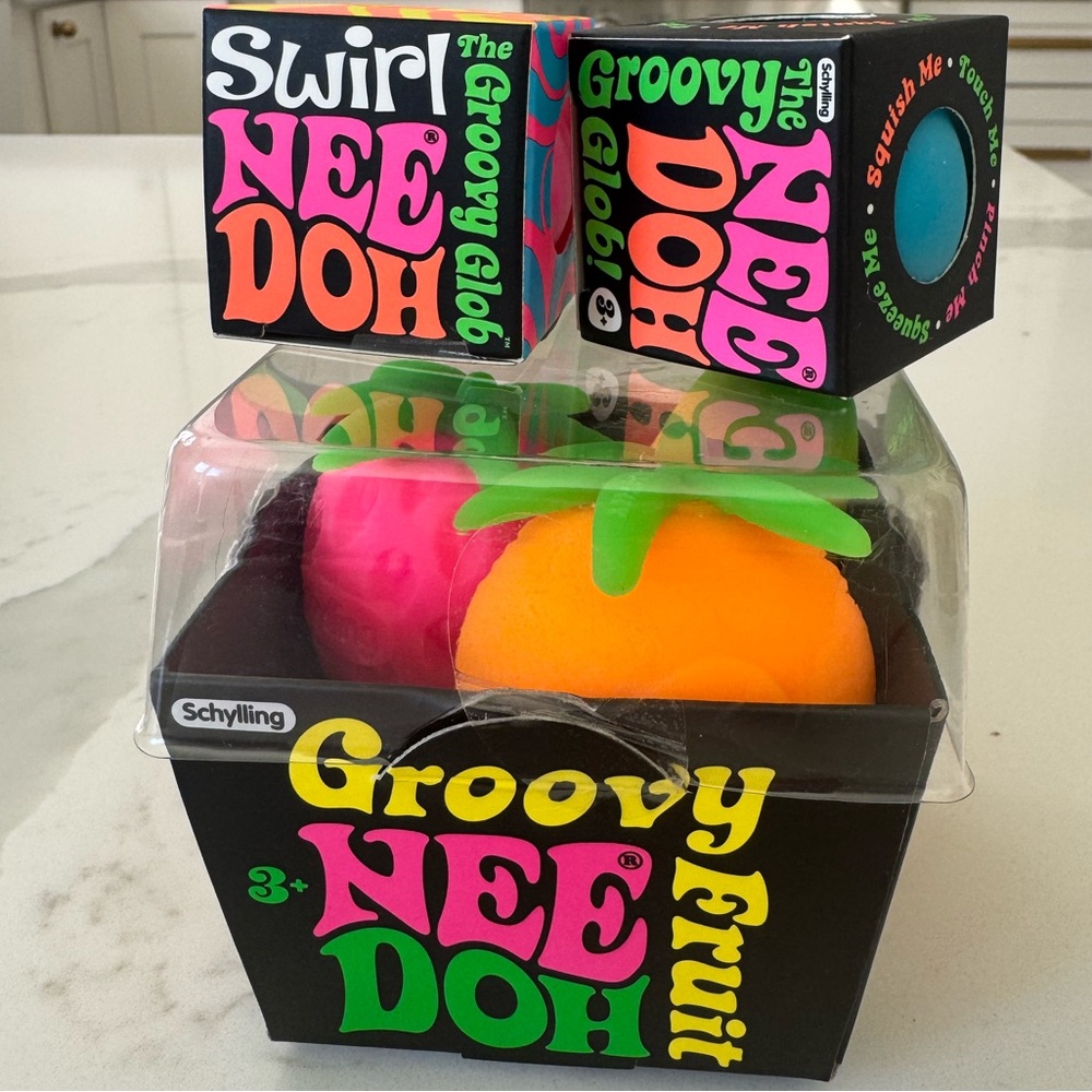 Needoh 1 Groovy Fruit, 1 Groovy Glob, 1 Groovy Glob Swirl